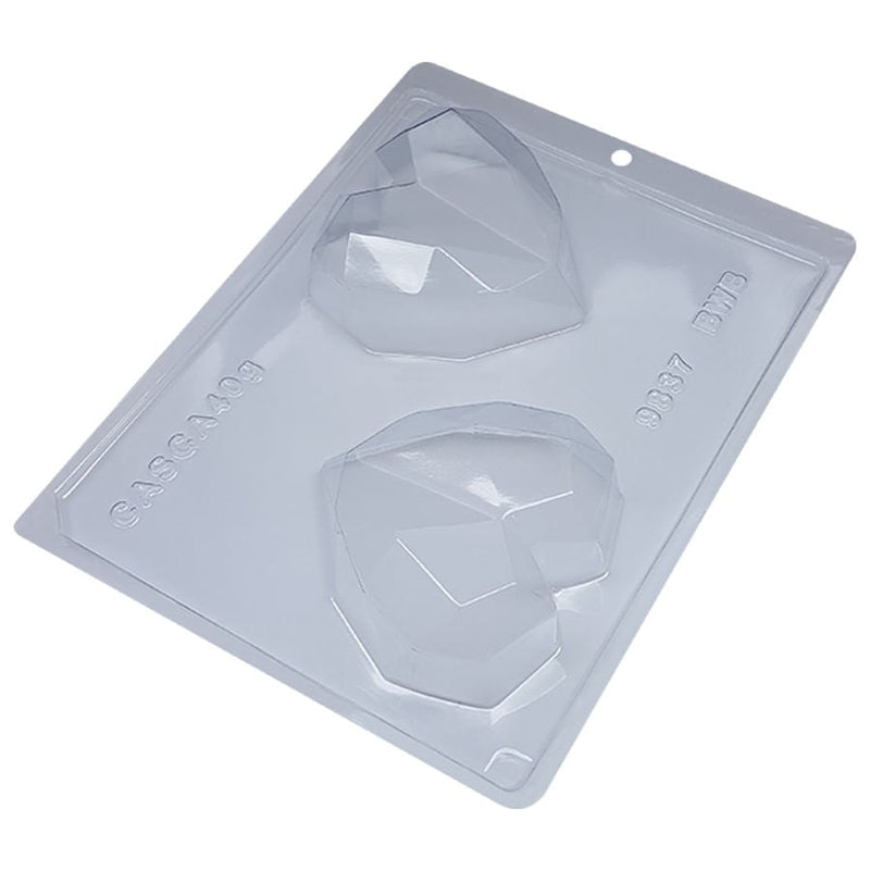 Forma de Acetato com Silicone Trufa Coração Lapidado 200g (9837) - BWB