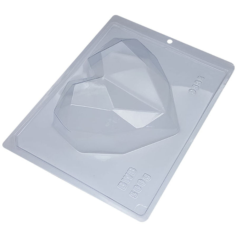 Forma de Acetato com Silicone Coração Lapidado 500g (9838) un BWB