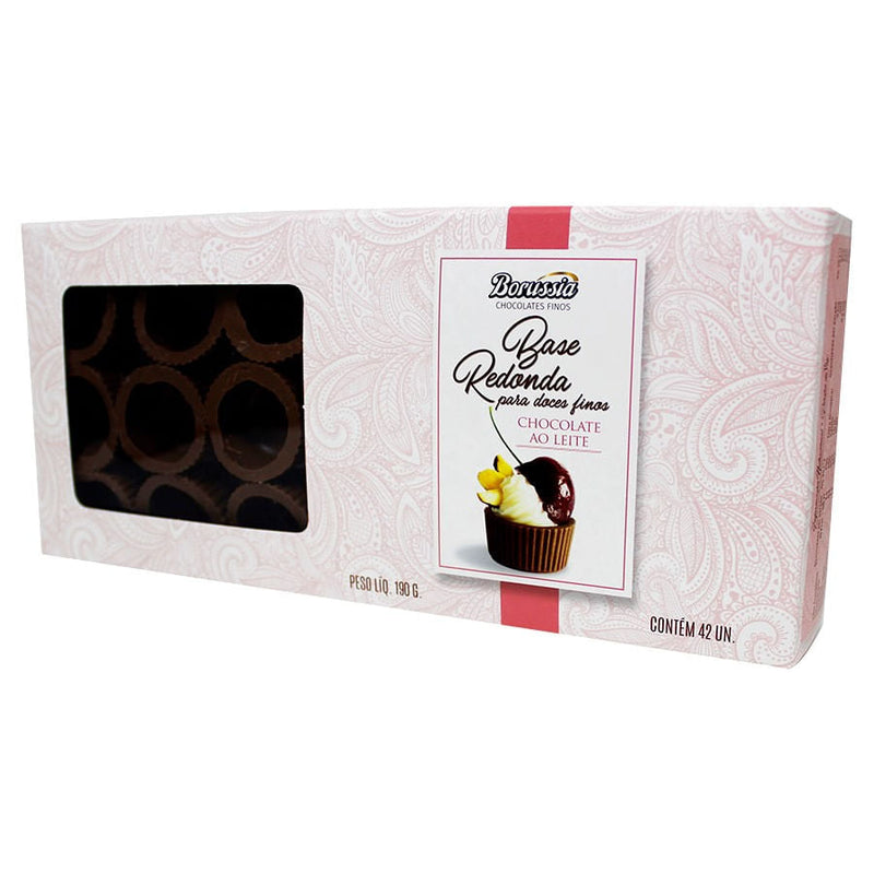 Base Redonda de Chocolate ao Leite para Doces com 42 un BORUSSIA