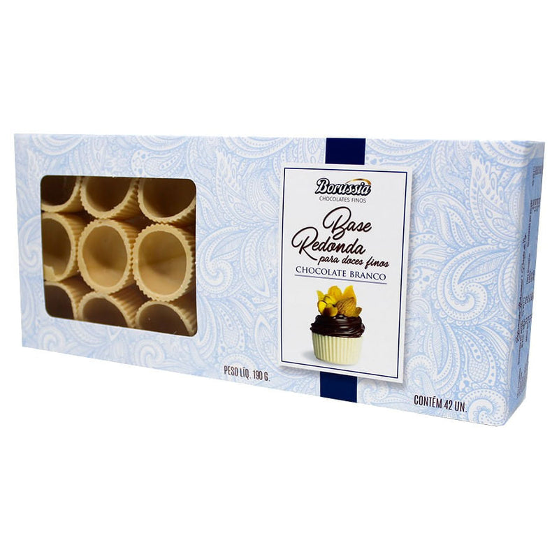 Base Redonda de Chocolate Branco para Doces com 42 un BORUSSIA