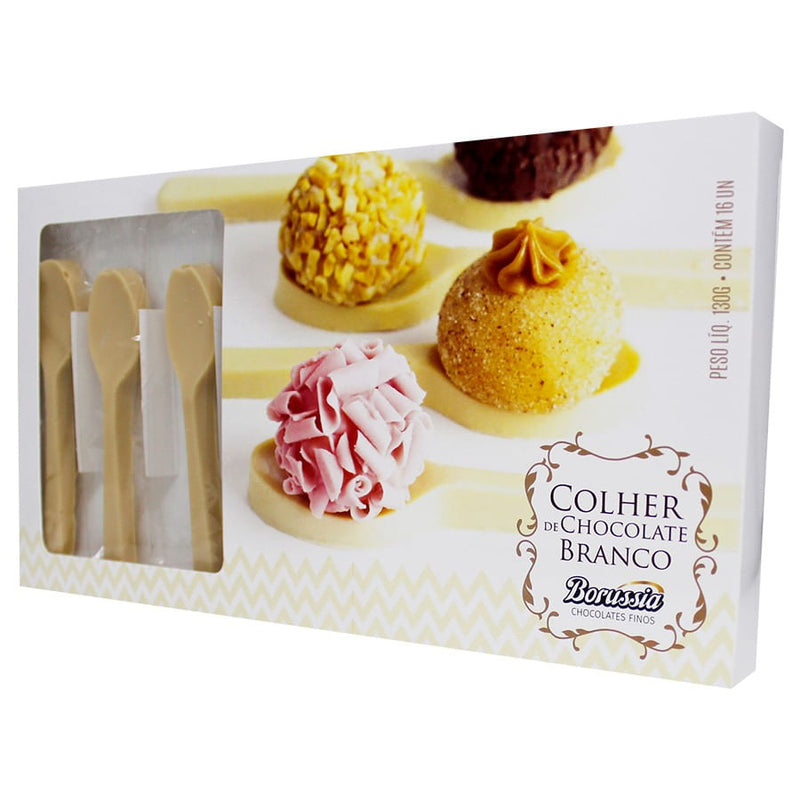Colher de Chocolate Branco 130g com 16 un BORUSSIA